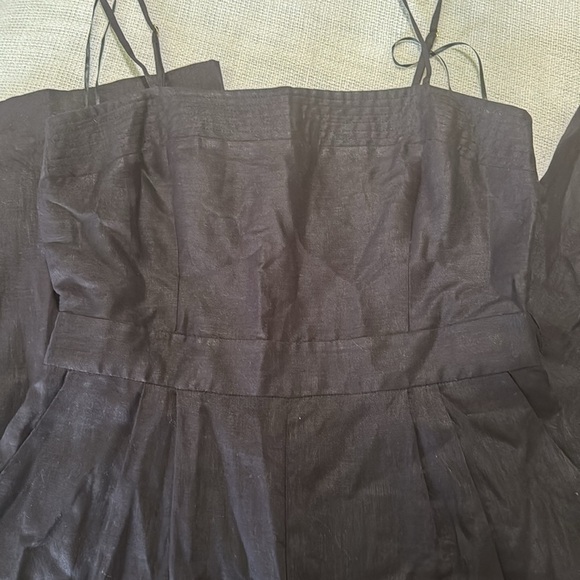 J Crew Cropped Pleated‎ Linen Zipper Backed Jumpsuit - Picture 4 of 11